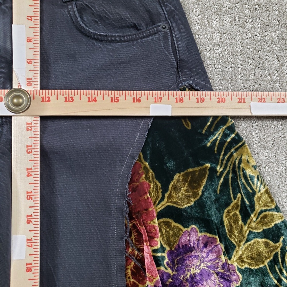 We the Free People Jeans 28 (33x29) Black Just Frills Low-Rise Wide-Leg Boho - Picture 13 of 16